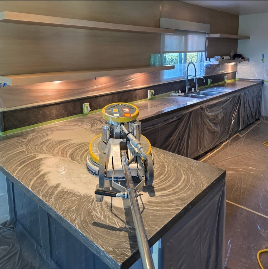 Kitchen countertop polishing process